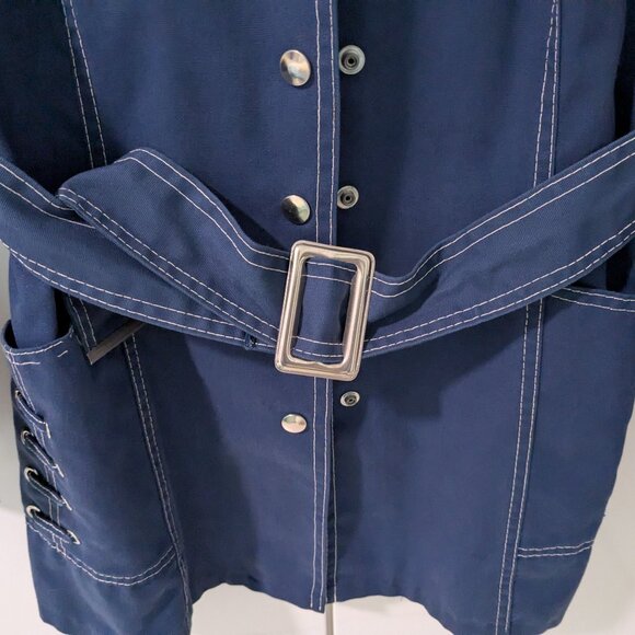 60s/70s Contrast Stitch Belted Car Coat - Picture 11 of 12